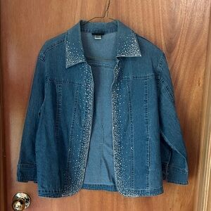 Lady Noiz Blue Studded Jean Jacket size medium